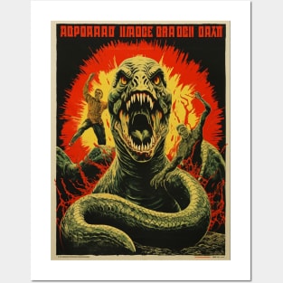 Vintage Reptilian Propaganda Poster Posters and Art